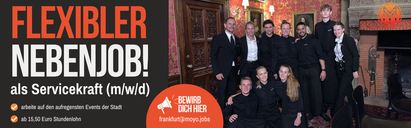 Nebenjob: Kellner (m/w/d) im Raum Frankfurt am Main